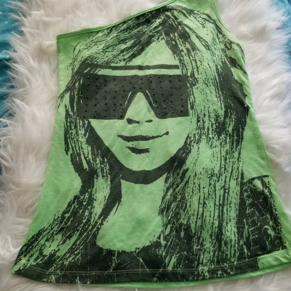 Cool Person with Shades - One Sleeve Tank Top (Medium)